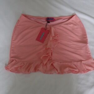 NWT Edikted Pink‎ Ruffle Micro Mini Low Rise Skirt Women's Small Coquette Y2K